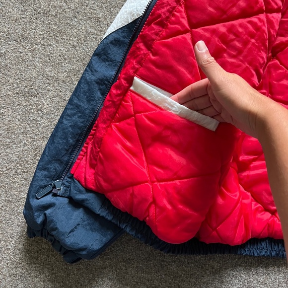 Vintage Pro Classics Nylon Bomber Jacket Men’s XL Retro Red Blue Quilted Lining - Picture 13 of 15